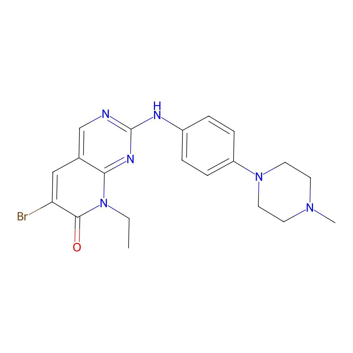 6-Bromo-8-ethyl-2-[[4-(4-methylpiperazin-1-yl)phenyl]amino]-8H-pyrido[2,3-d]pyrimidin-7-one molecular structure, CAS 1232030-40-8