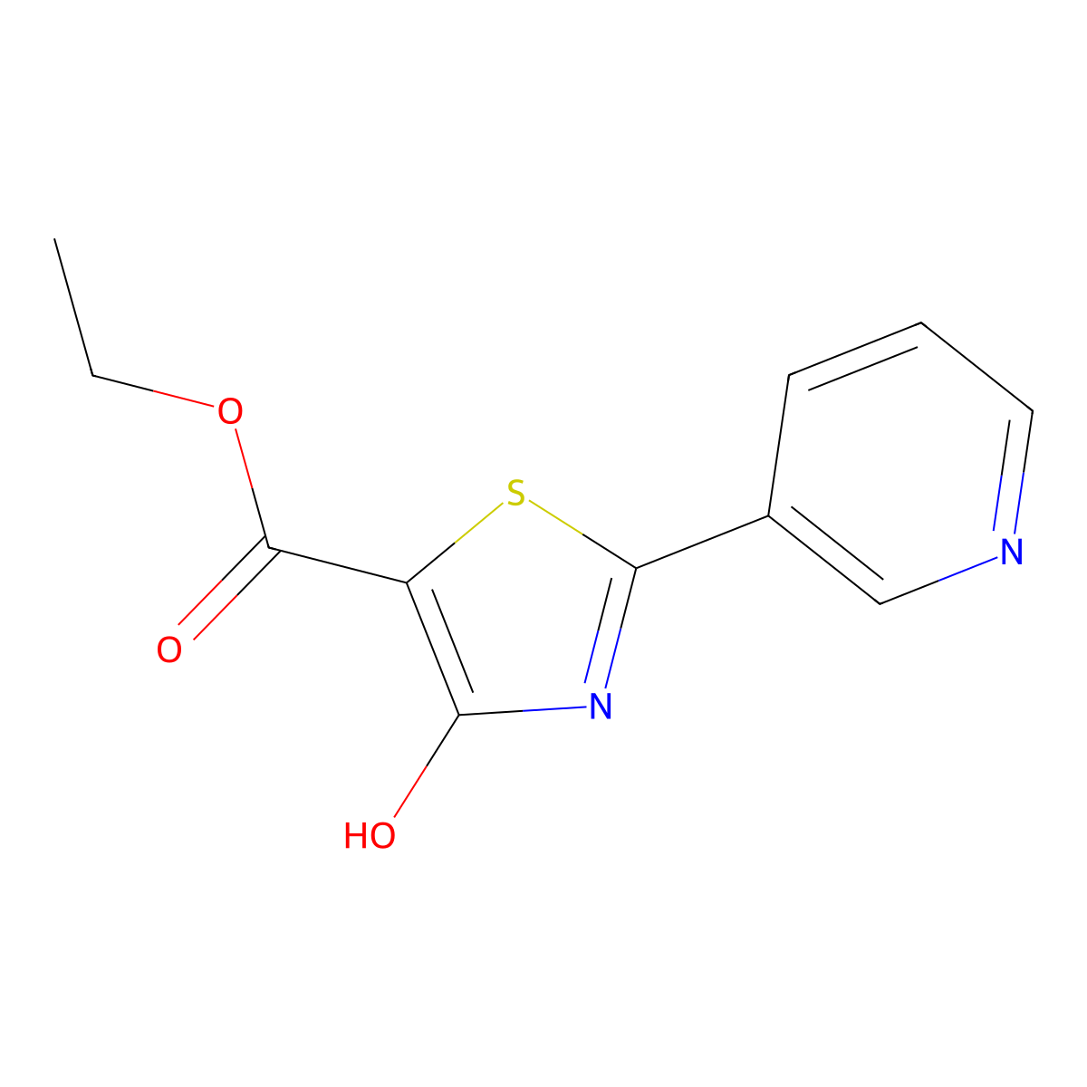 5-Thiazolecarboxylic acid, 4-hydroxy-2-(3-pyridinyl)-, ethyl ester molecular structure, CAS 1232031-84-3