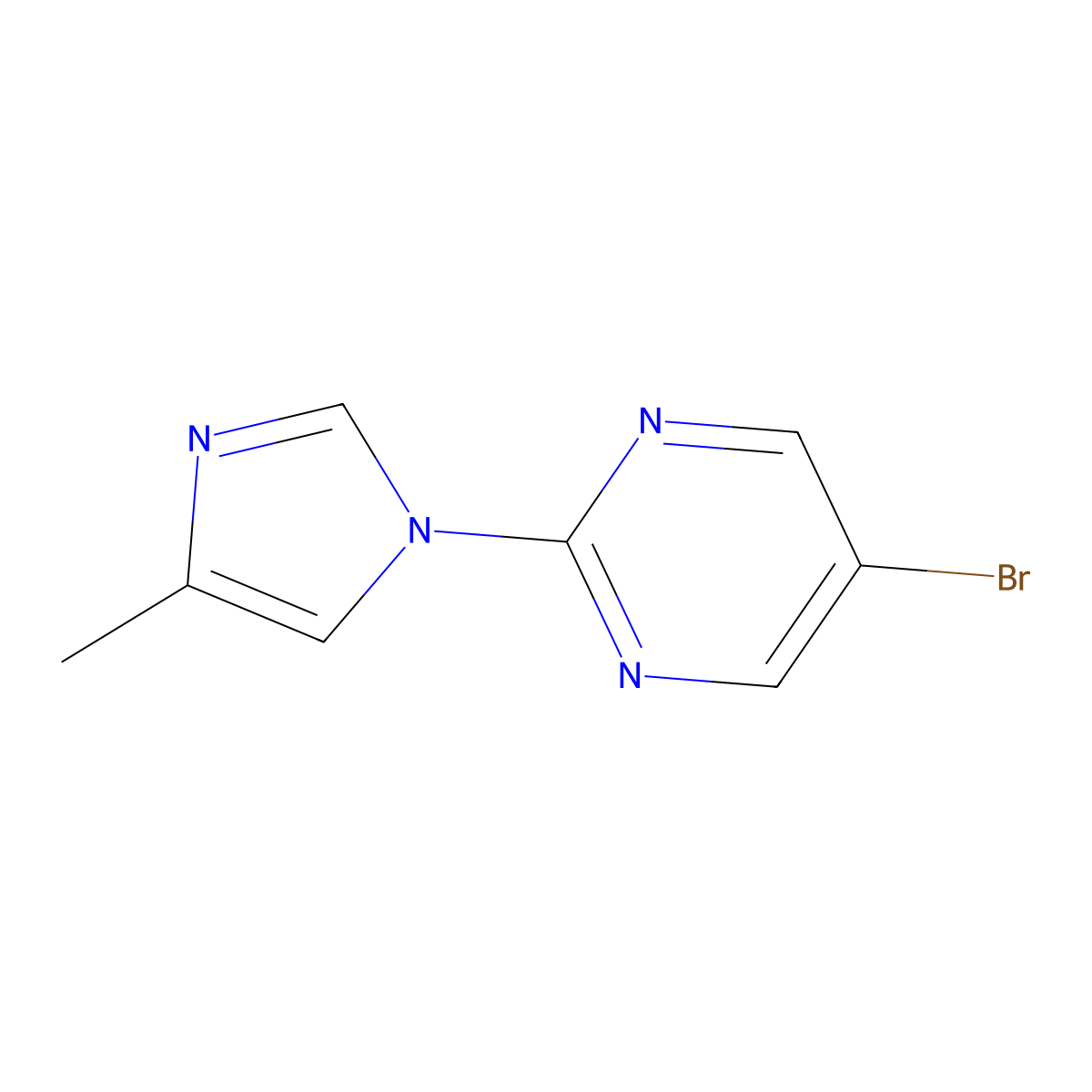 5-Bromo-2-(4-methyl-1h-imidazol-1-yl)pyrimidine molecular structure, CAS 1232038-86-6