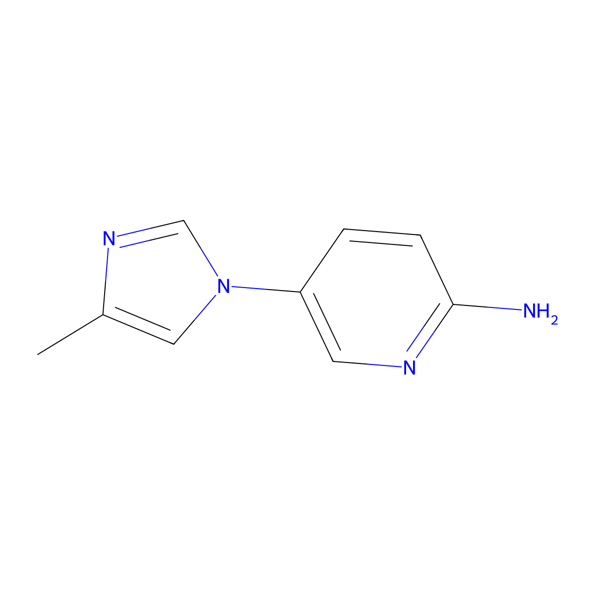 5-(4-Methyl-1H-imidazol-1-yl)pyridin-2-amine molecular structure, CAS 1232038-91-3