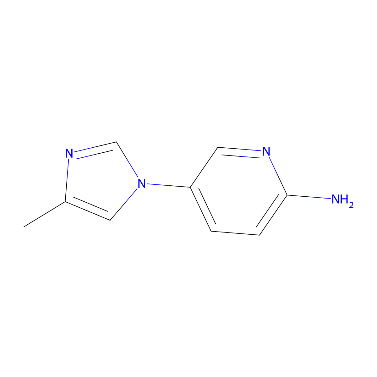 5-(4-Methyl-1H-imidazol-1-yl)pyridin-2-amine molecular structure, CAS 1232038-91-3