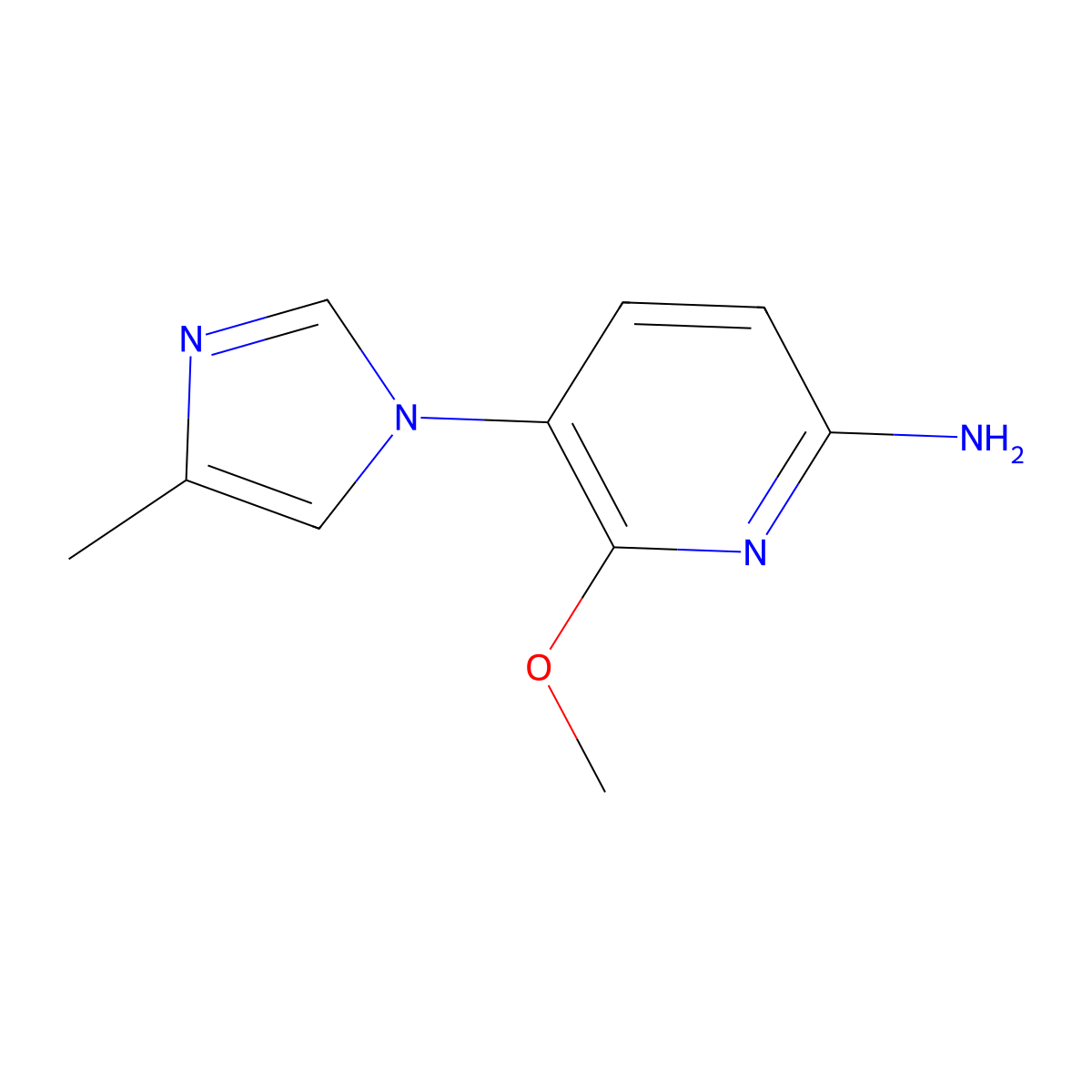 6-Methoxy-5-(4-methyl-1H-imidazol-1-YL)pyridin-2-amine molecular structure, CAS 1232039-16-5