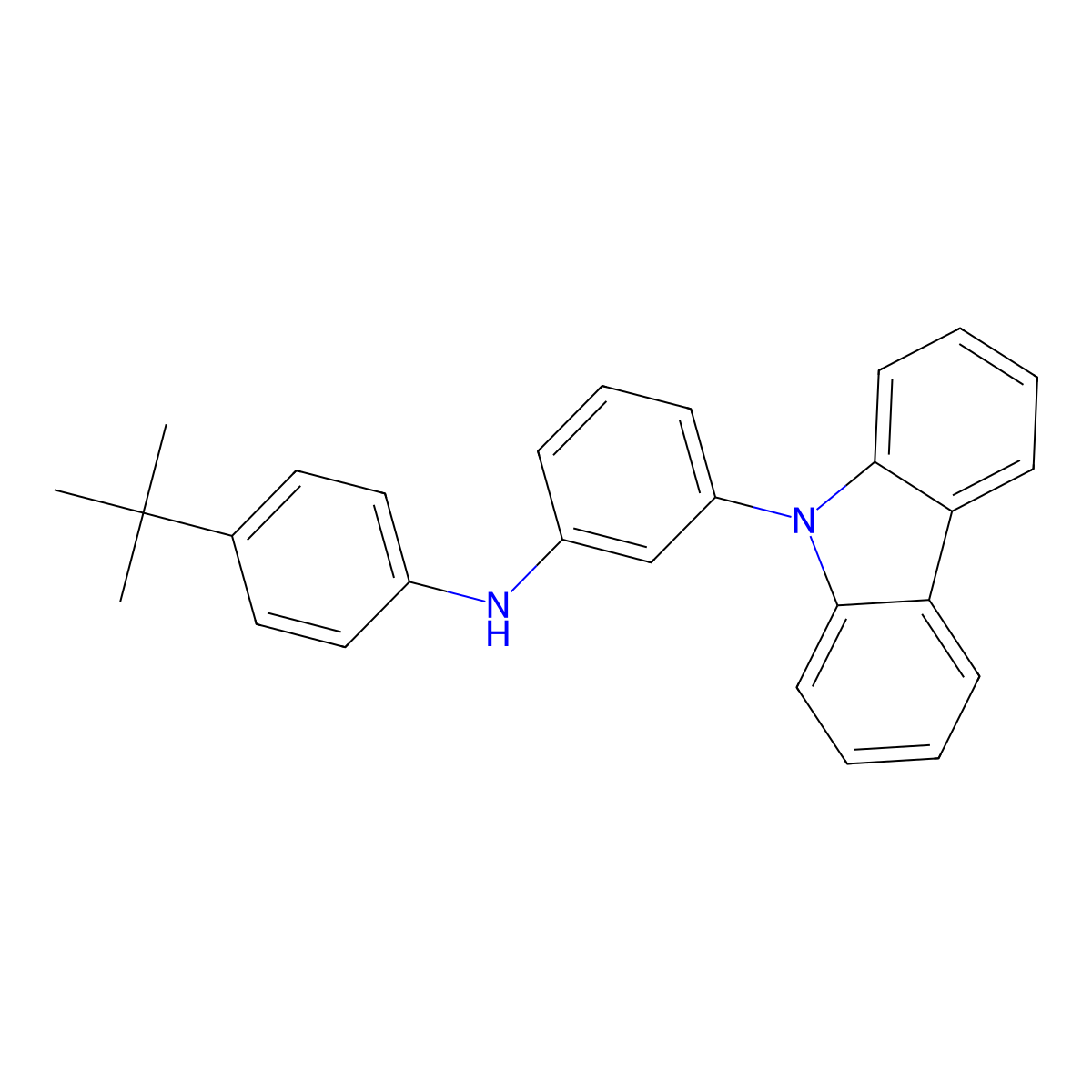 N-(4-(tert-Butyl)phenyl)-3-(9H-carbazol-9-yl)aniline molecular structure, CAS 1232042-36-2