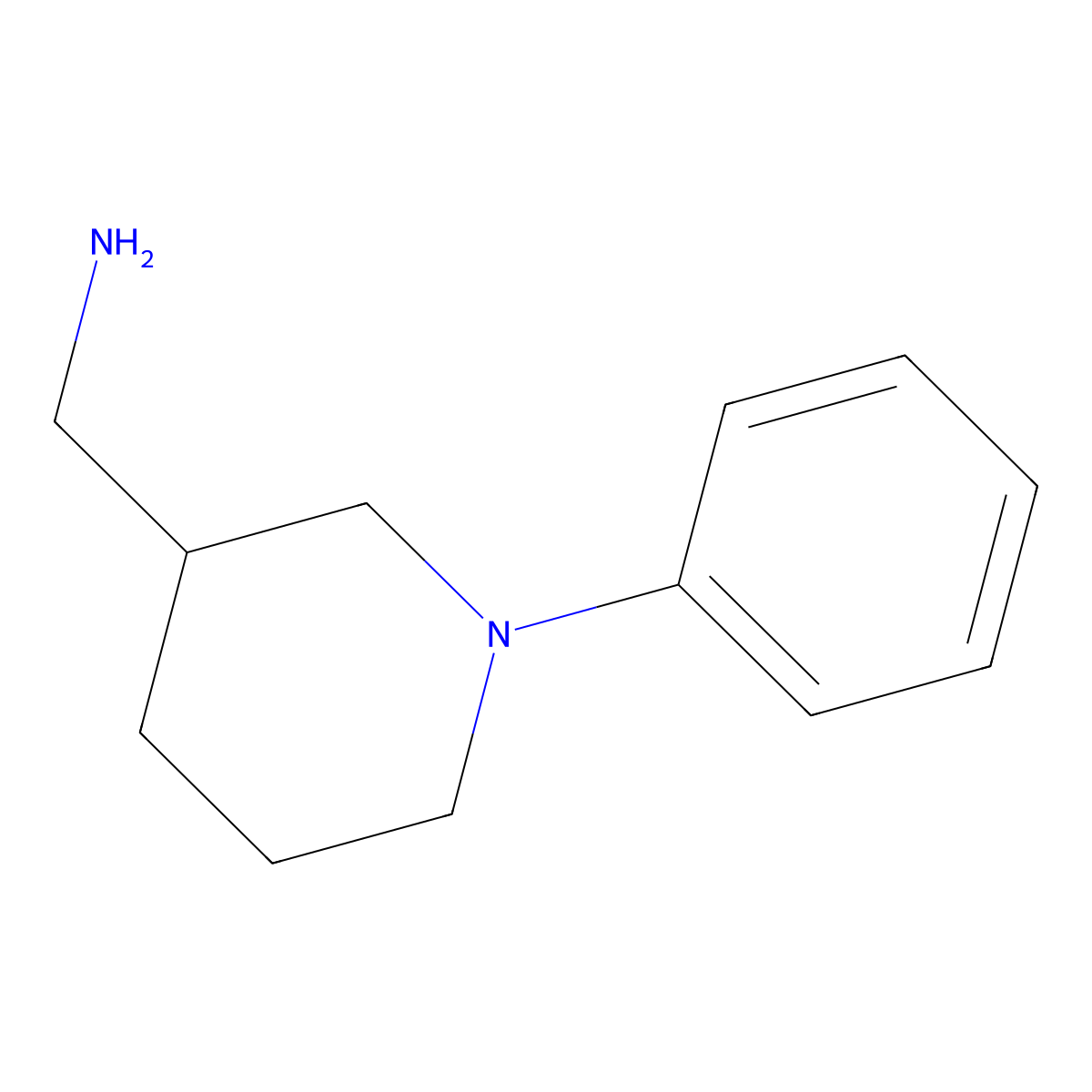 (1-Phenylpiperidin-3-yl)methanamine molecular structure, CAS 1232059-87-8