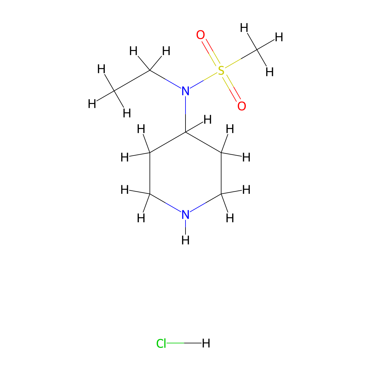 N-ethyl-N-(piperidin-4-yl)methanesulfonamide hydrochloride molecular structure, CAS 1232059-95-8