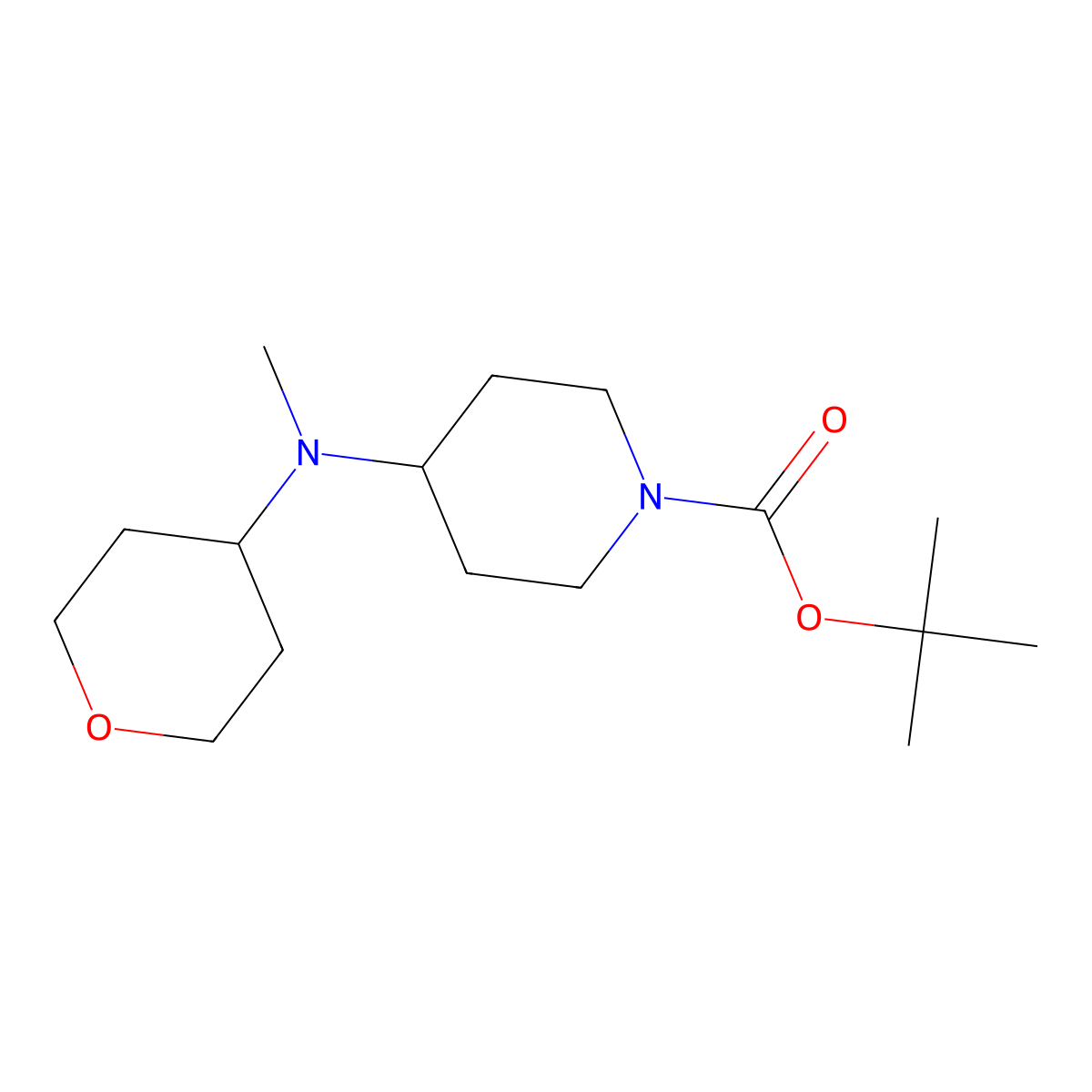 Tert-butyl 4-[methyl(tetrahydropyran-4-YL)amino]piperidine-1-carboxylate molecular structure, CAS 1232060-12-6