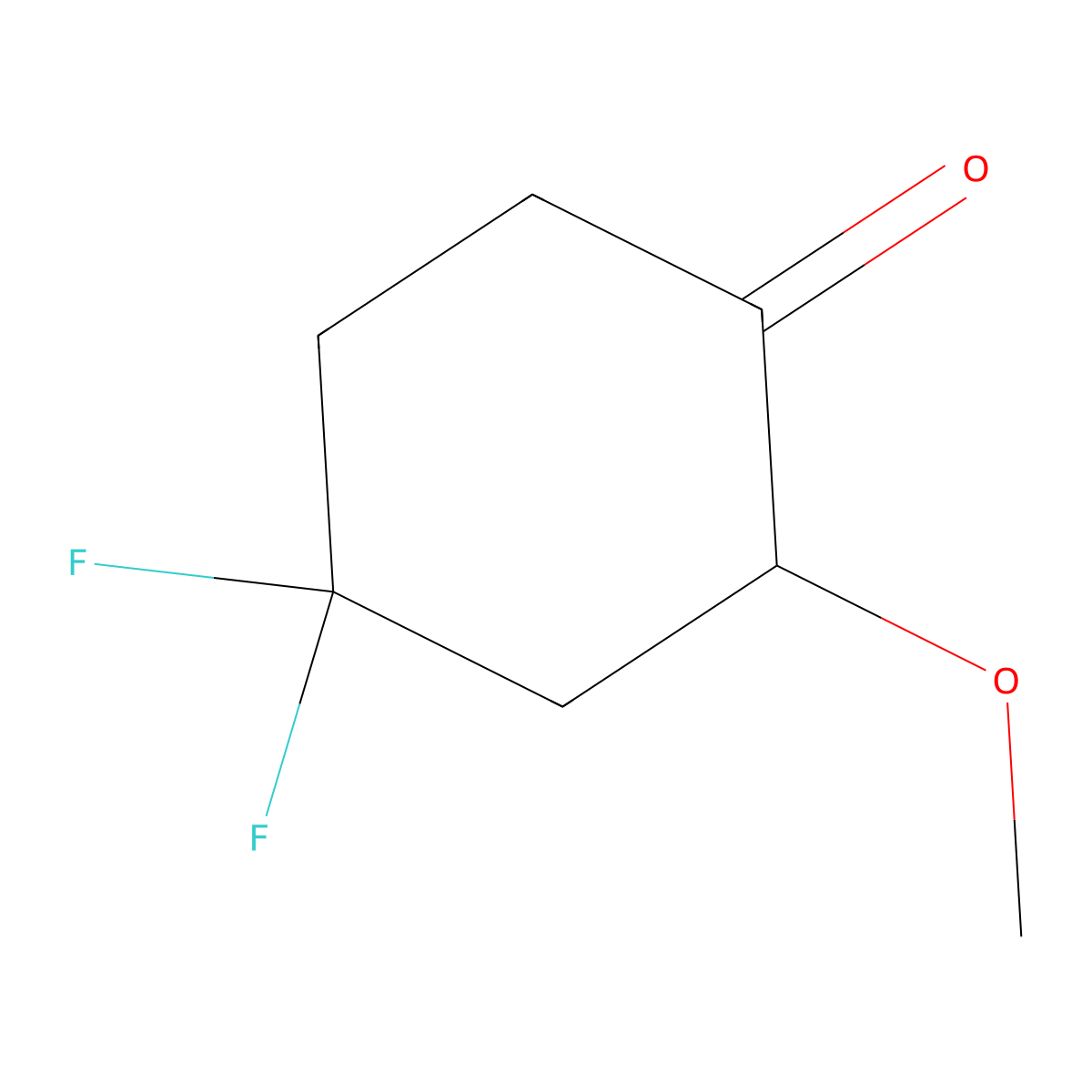 4,4-Difluoro-2-methoxycyclohexan-1-one molecular structure, CAS 1232060-73-9