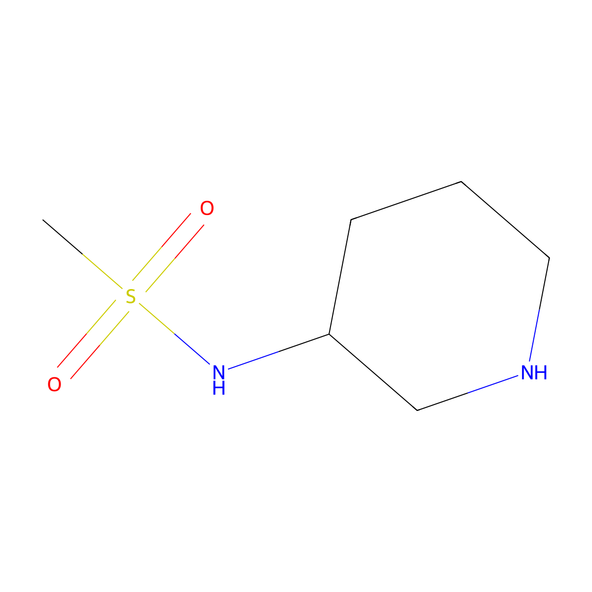 N-[(3R)-piperidin-3-yl]methanesulfonamide molecular structure, CAS 1232061-03-8