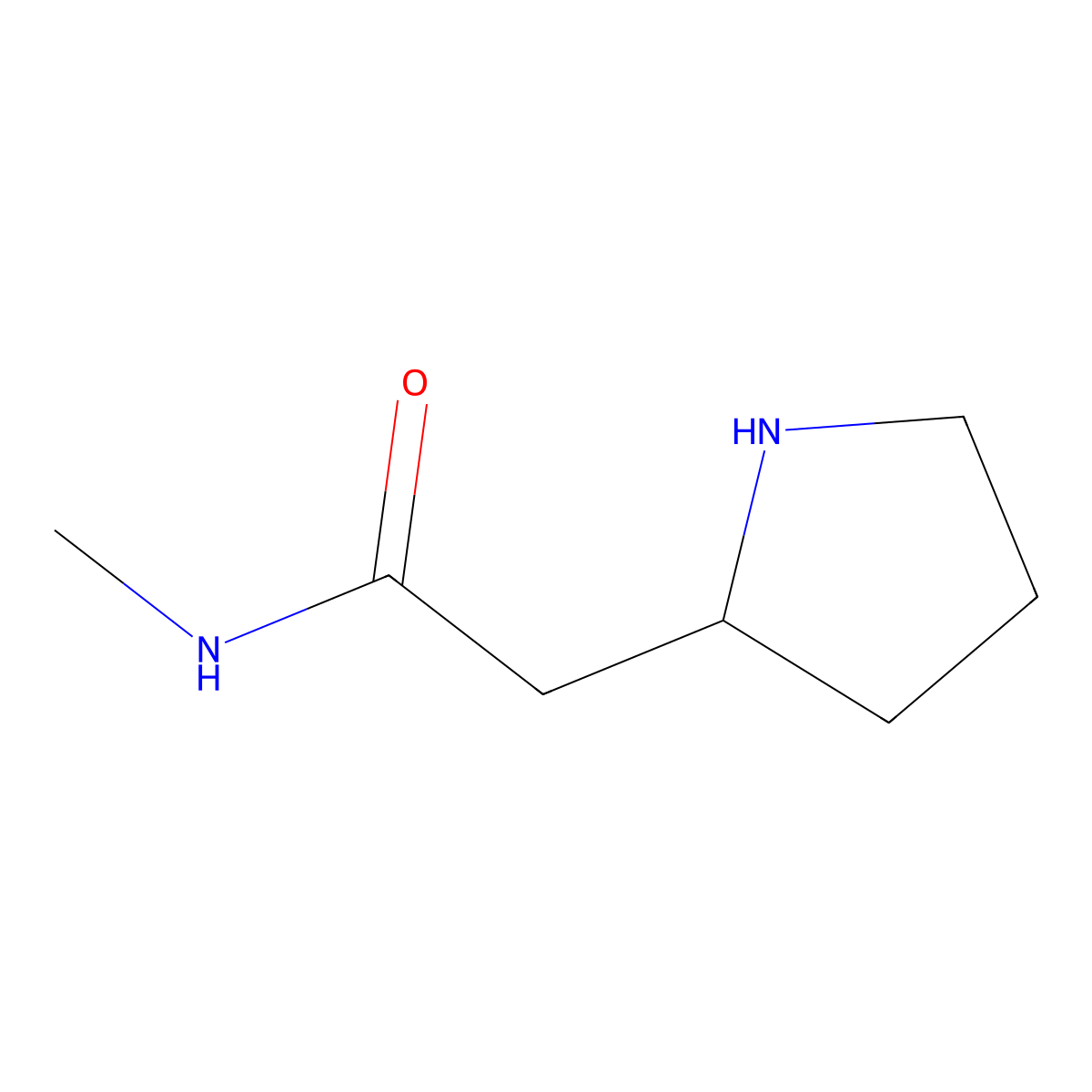N-methyl-2-[(2R)-pyrrolidin-2-yl]acetamide molecular structure, CAS 1232061-05-0