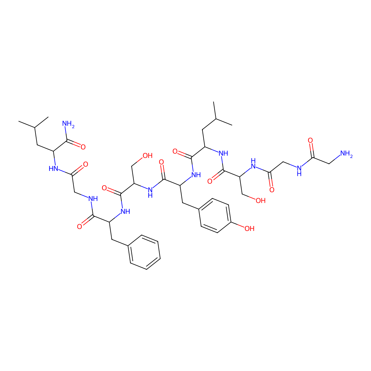 H-Gly-Gly-Ser-Leu-Tyr-Ser-Phe-Gly-Leu-NH2 molecular structure, CAS 123209-96-1