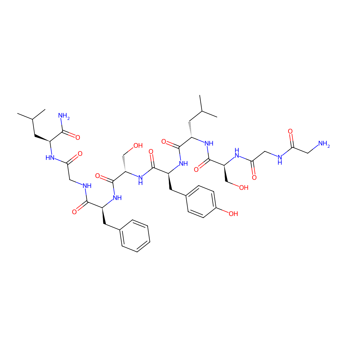 H-Gly-Gly-Ser-Leu-Tyr-Ser-Phe-Gly-Leu-NH2 molecular structure, CAS 123209-96-1
