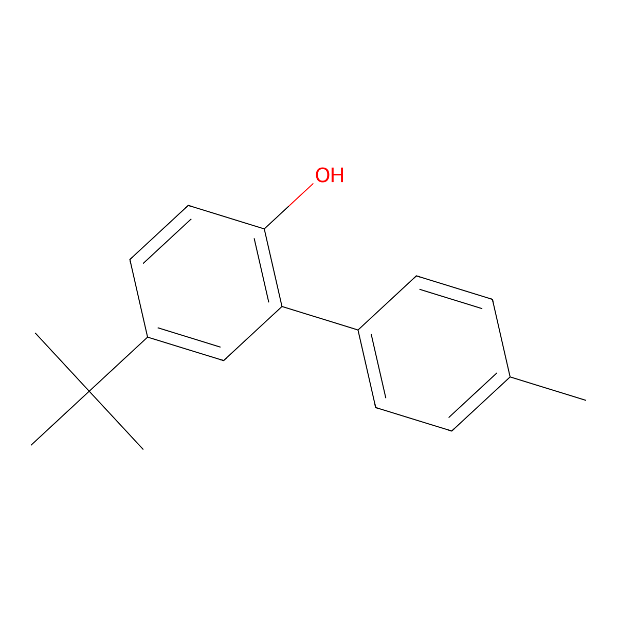 5-(tert-Butyl)-4'-methyl-[1,1'-biphenyl]-2-ol molecular structure, CAS 1232133-40-2
