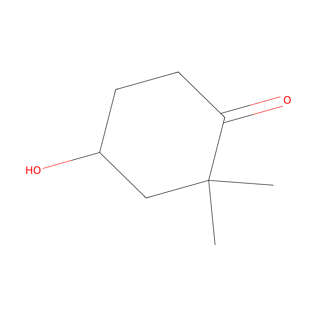 4-Hydroxy-2,2-dimethylcyclohexanone molecular structure, CAS 123214-39-1
