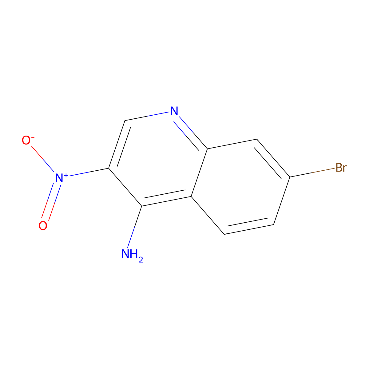 7-Bromo-3-nitroquinolin-4-amine molecular structure, CAS 1232149-36-8