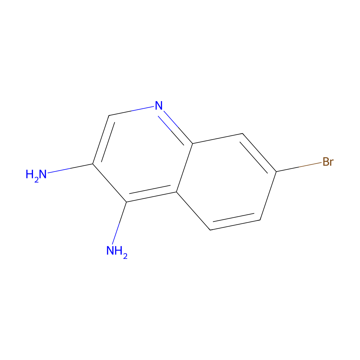 7-Bromo-3,4-quinolinediamine molecular structure, CAS 1232149-37-9
