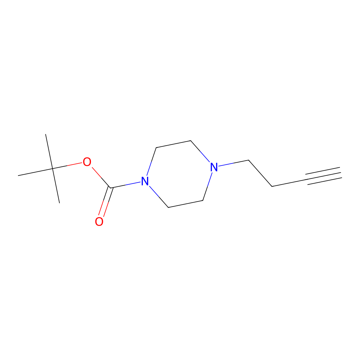 Tert-butyl 4-(but-3-yn-1-yl)piperazine-1-carboxylate molecular structure, CAS 1232152-74-7