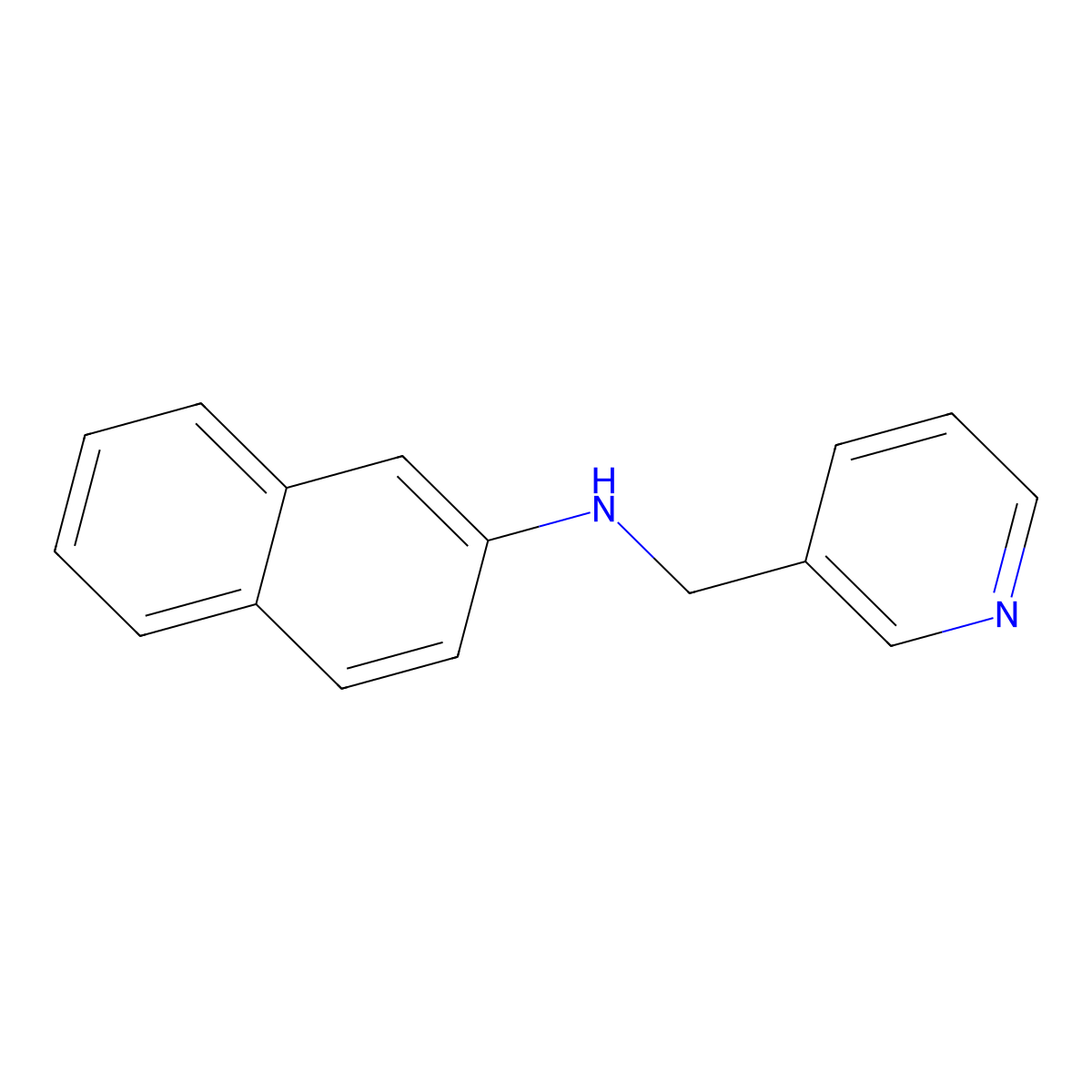 N-(pyridin-3-ylmethyl)naphthalen-2-amine molecular structure, CAS 123216-41-1