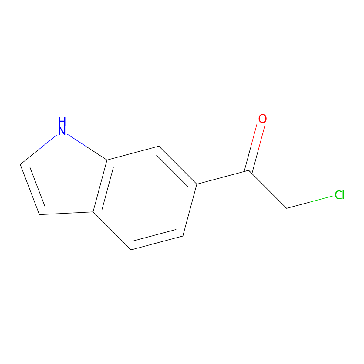 2-Chloro-1-(1H-indol-6-yl)ethan-1-one molecular structure, CAS 123216-45-5
