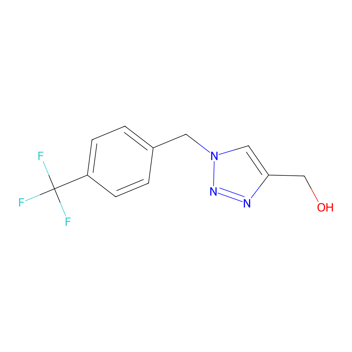 (1-(4-(Trifluoromethyl)benzyl)-1H-1,2,3-triazol-4-yl)methanol molecular structure, CAS 1232164-02-1