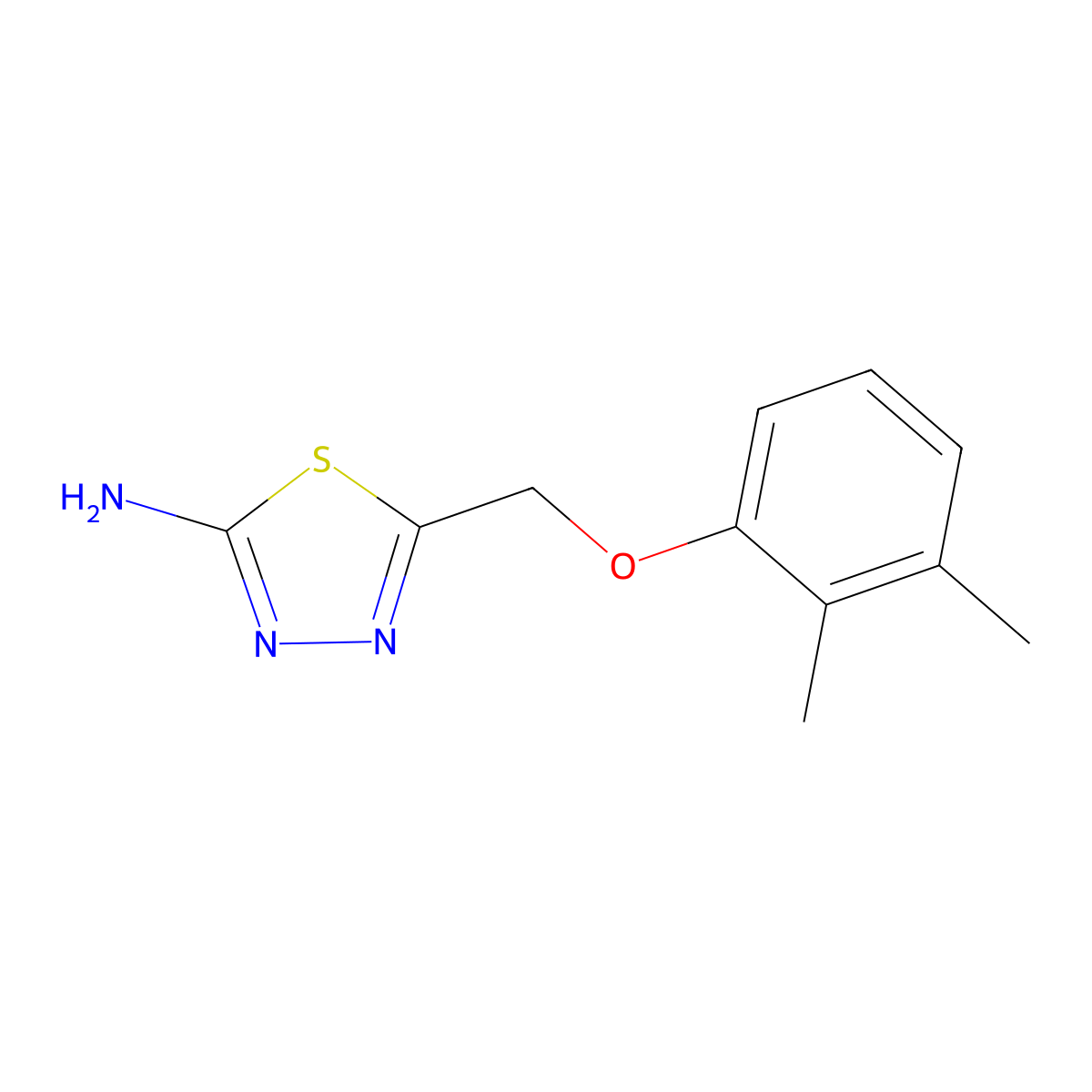 5-[(2,3-Dimethylphenoxy)methyl]-1,3,4-thiadiazol-2-amine molecular structure, CAS 123217-00-5