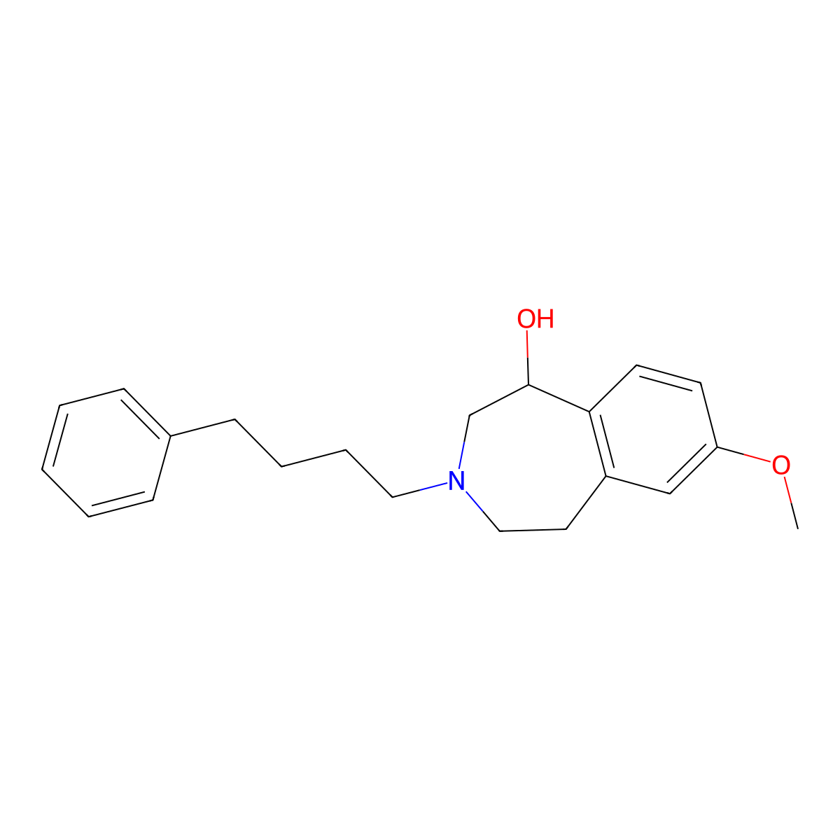 7-methoxy-3-(4-phenylbutyl)-2,3,4,5-tetrahydro-1H-benzo[d]azepin-1-ol molecular structure, CAS 1232196-73-4