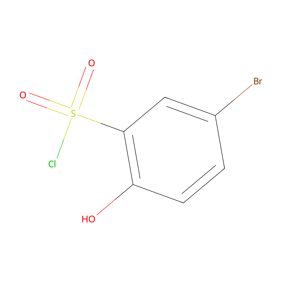 5-Bromo-2-hydroxybenzenesulfonyl chloride molecular structure, CAS 123221-93-2