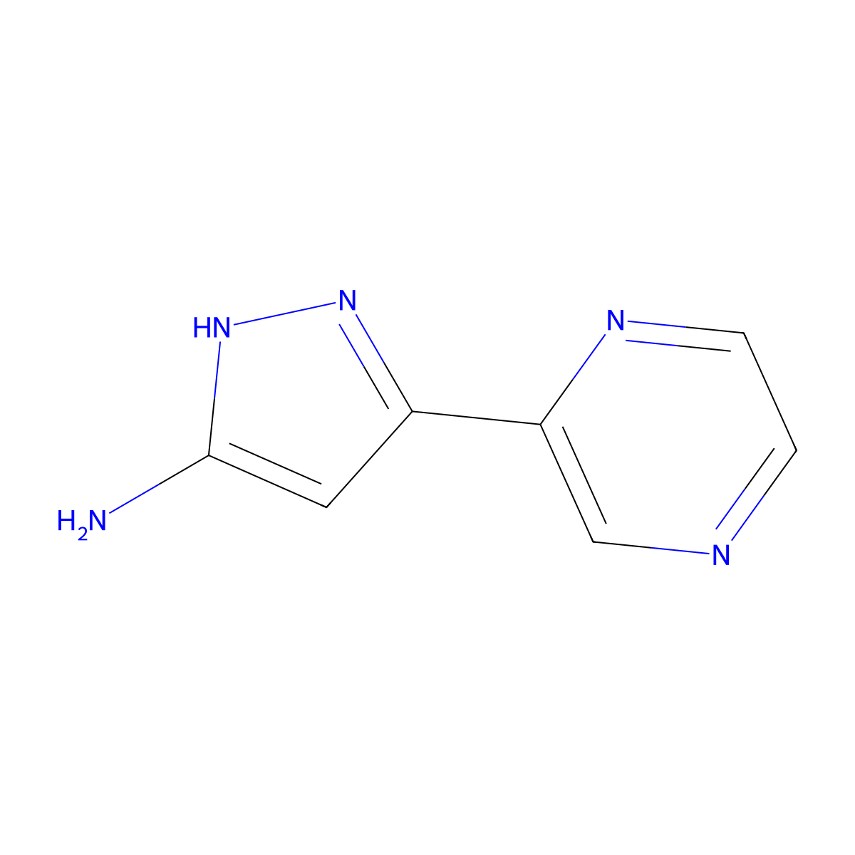3-(Pyrazin-2-yl)-1H-pyrazol-5-amine molecular structure, CAS 1232224-86-0