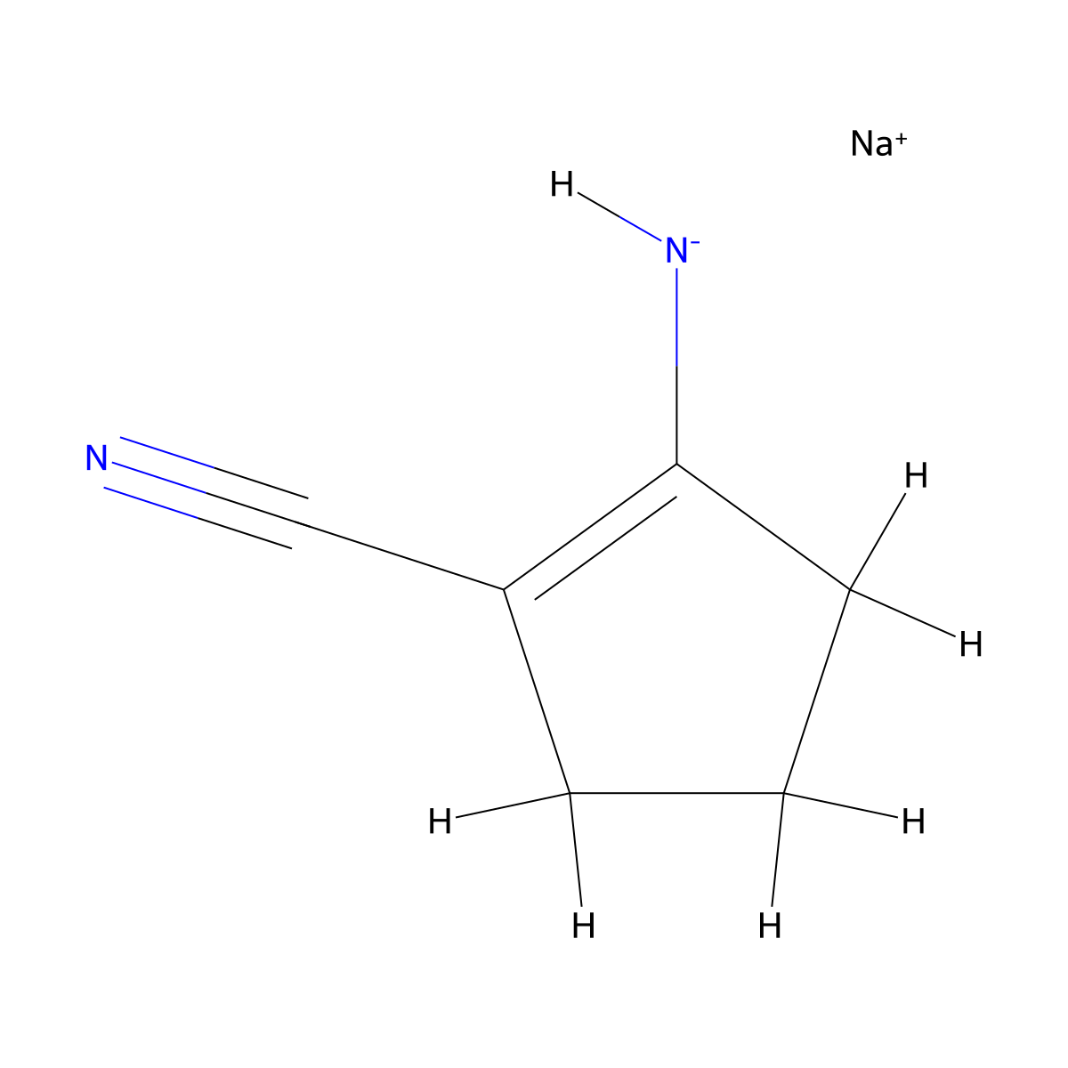 Sodium 2-cyanocyclopent-1-en-1-aminide molecular structure, CAS 1232233-52-1