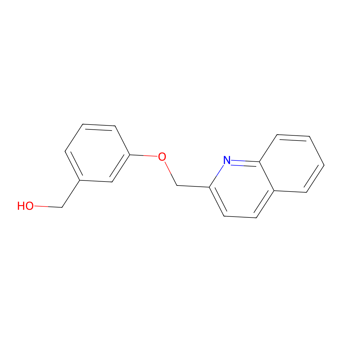 Benzenemethanol, 3-(2-quinolinylmethoxy)- molecular structure, CAS 123226-28-8
