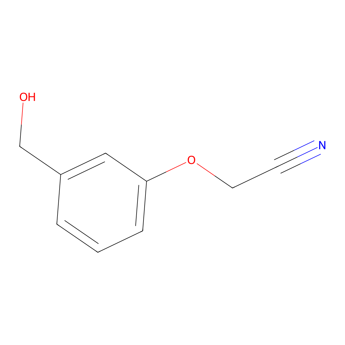 2-[3-(Hydroxymethyl)phenoxy]acetonitrile molecular structure, CAS 123226-30-2