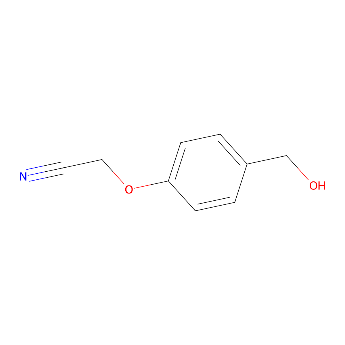 2-[4-(Hydroxymethyl)phenoxy]acetonitrile molecular structure, CAS 123226-38-0