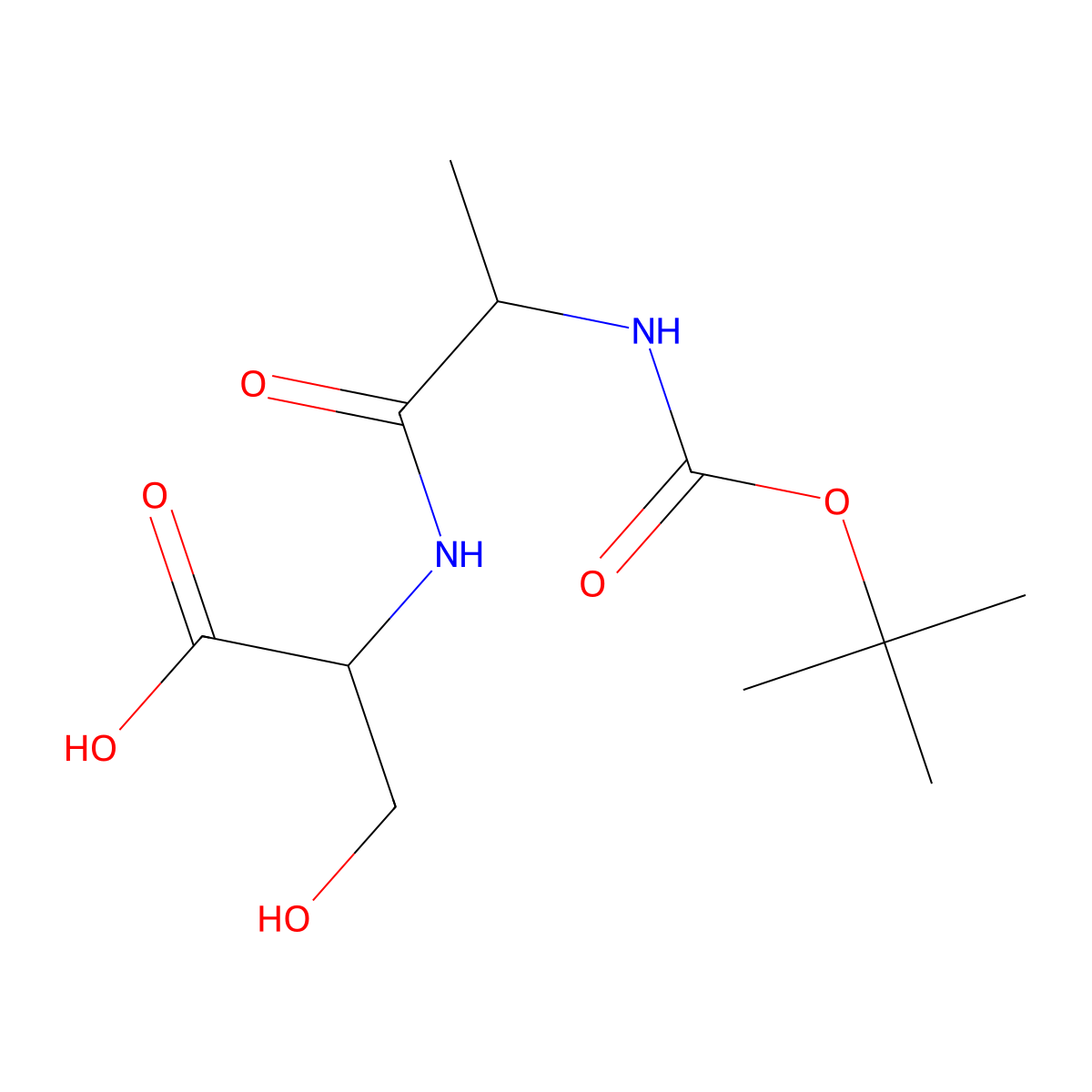 (2S)-2-[(2S)-2-{[(tert-butoxy)carbonyl]amino}propanamido]-3-hydroxypropanoic acid molecular structure, CAS 123228-31-9