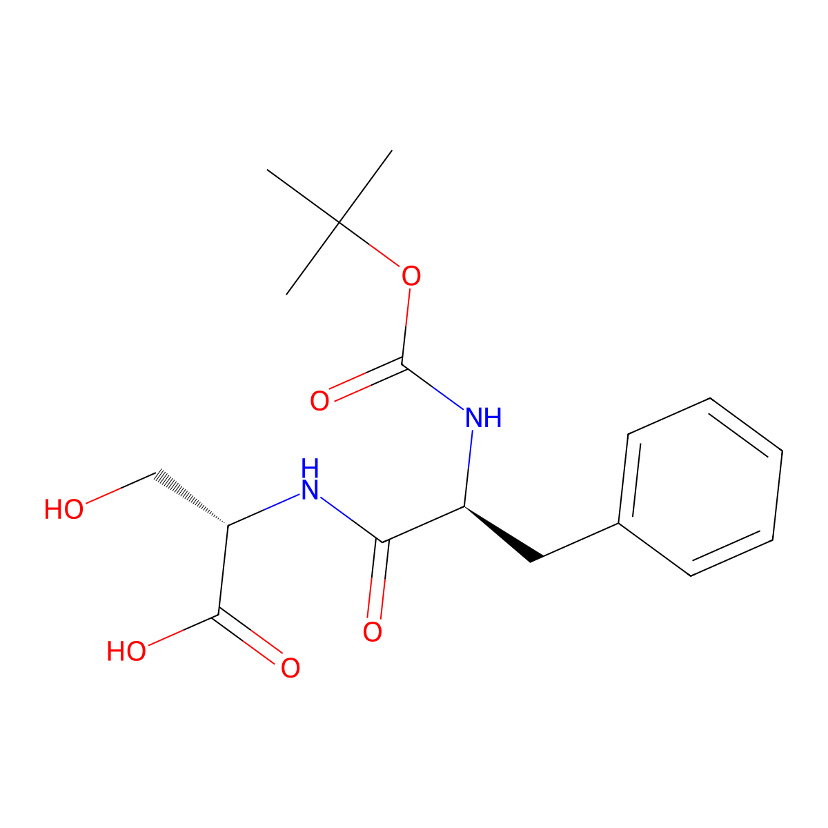 N-[(1,1-Dimethylethoxy)carbonyl]-L-phenylalanyl-L-serine molecular structure, CAS 123228-32-0