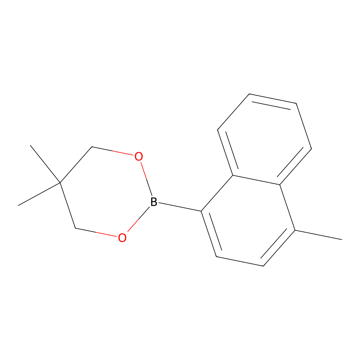 5,5-Dimethyl-2-(4-methylnaphthalen-1-yl)-1,3,2-dioxaborinane molecular structure, CAS 1232309-74-8