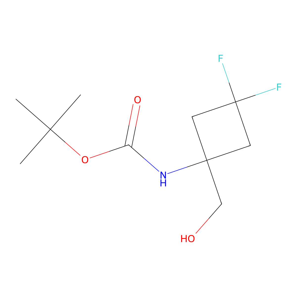 1-(Boc-amino)-3,3-difluorocyclobutane-1-methanol molecular structure, CAS 1232365-42-2