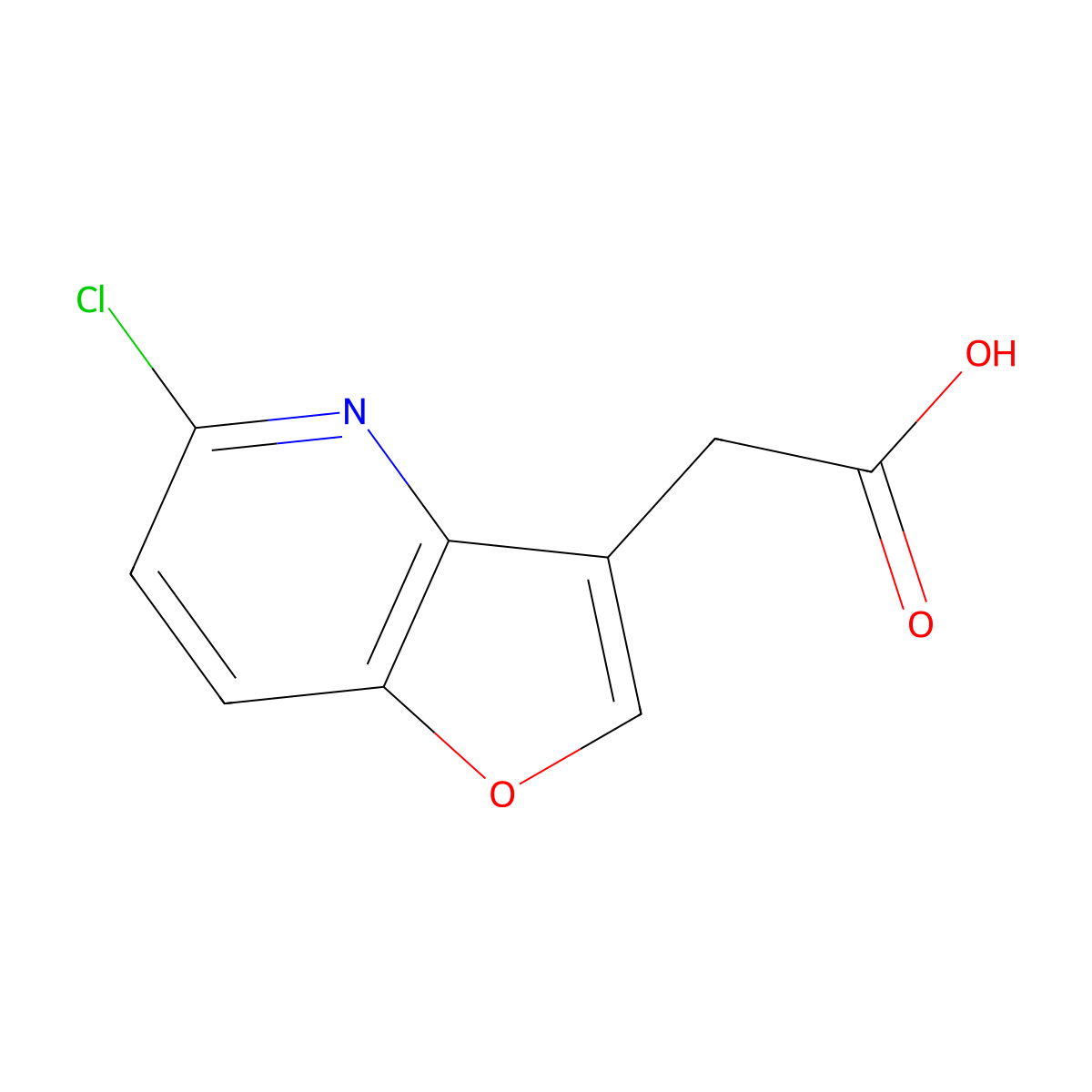 2-{5-Chlorofuro[3,2-b]pyridin-3-yl}acetic acid molecular structure, CAS 1232395-70-8