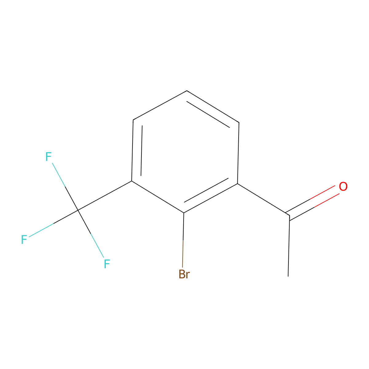 1-(2-Bromo-3-(trifluoromethyl)phenyl)ethanone molecular structure, CAS 1232403-45-0