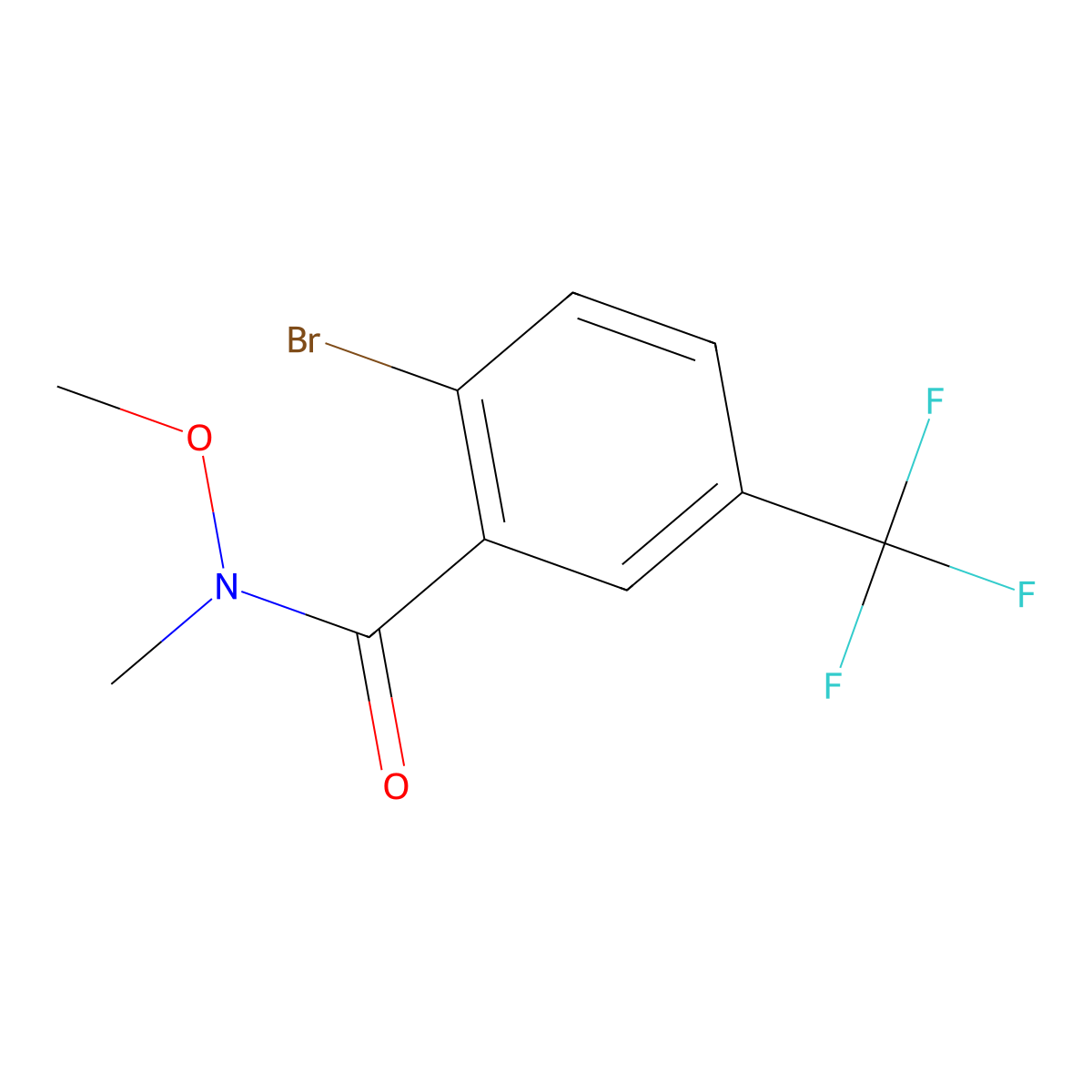 2-bromo-N-methoxy-N-methyl-5-(trifluoromethyl)benzamide molecular structure, CAS 1232407-40-7