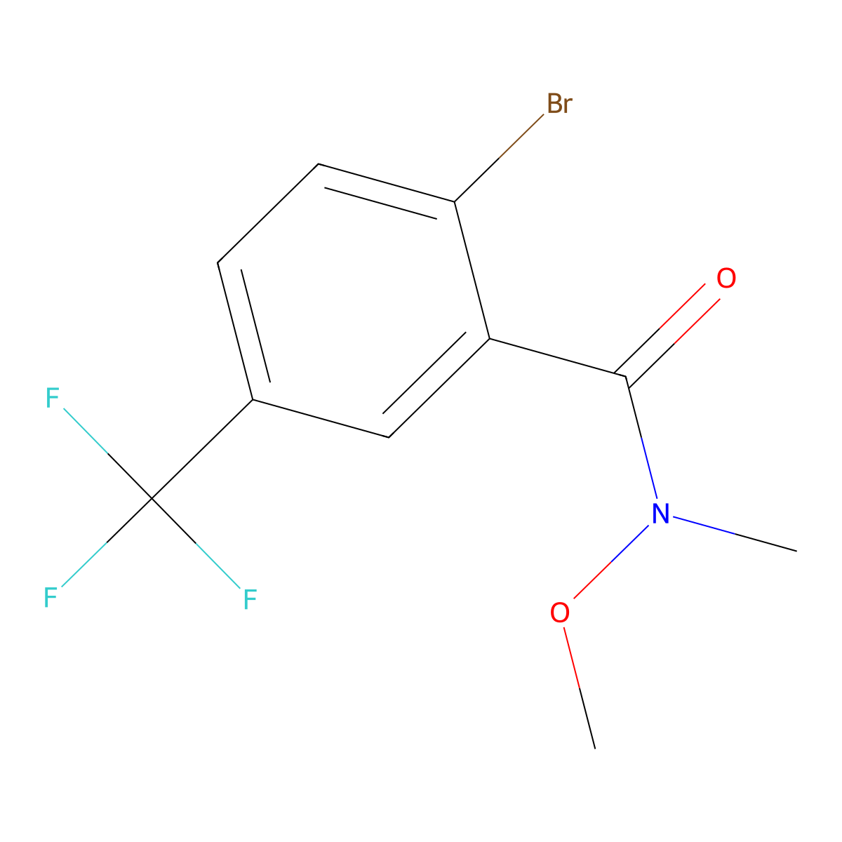 2-bromo-N-methoxy-N-methyl-5-(trifluoromethyl)benzamide molecular structure, CAS 1232407-40-7