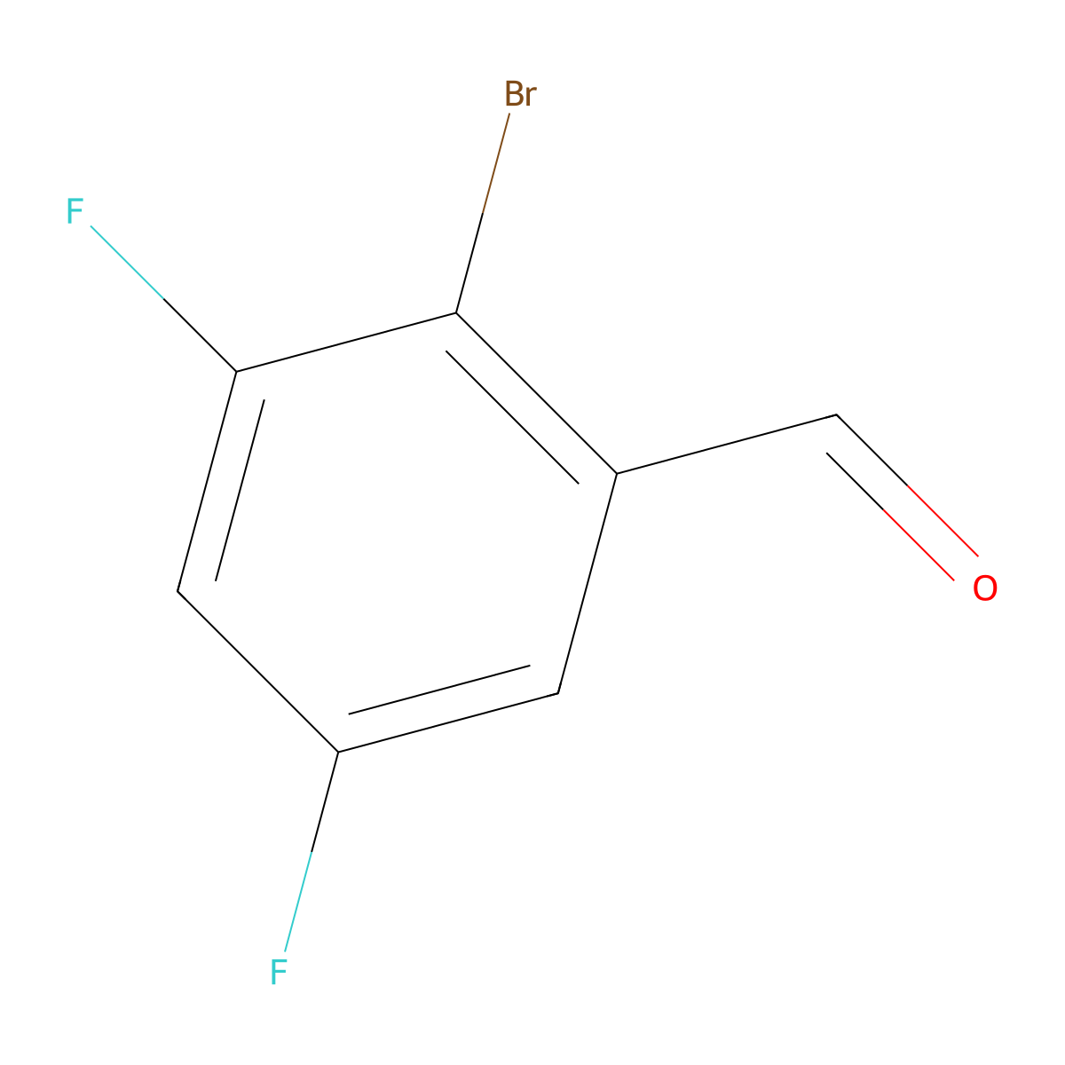 2-Bromo-3,5-difluorobenzaldehyde molecular structure, CAS 1232407-50-9