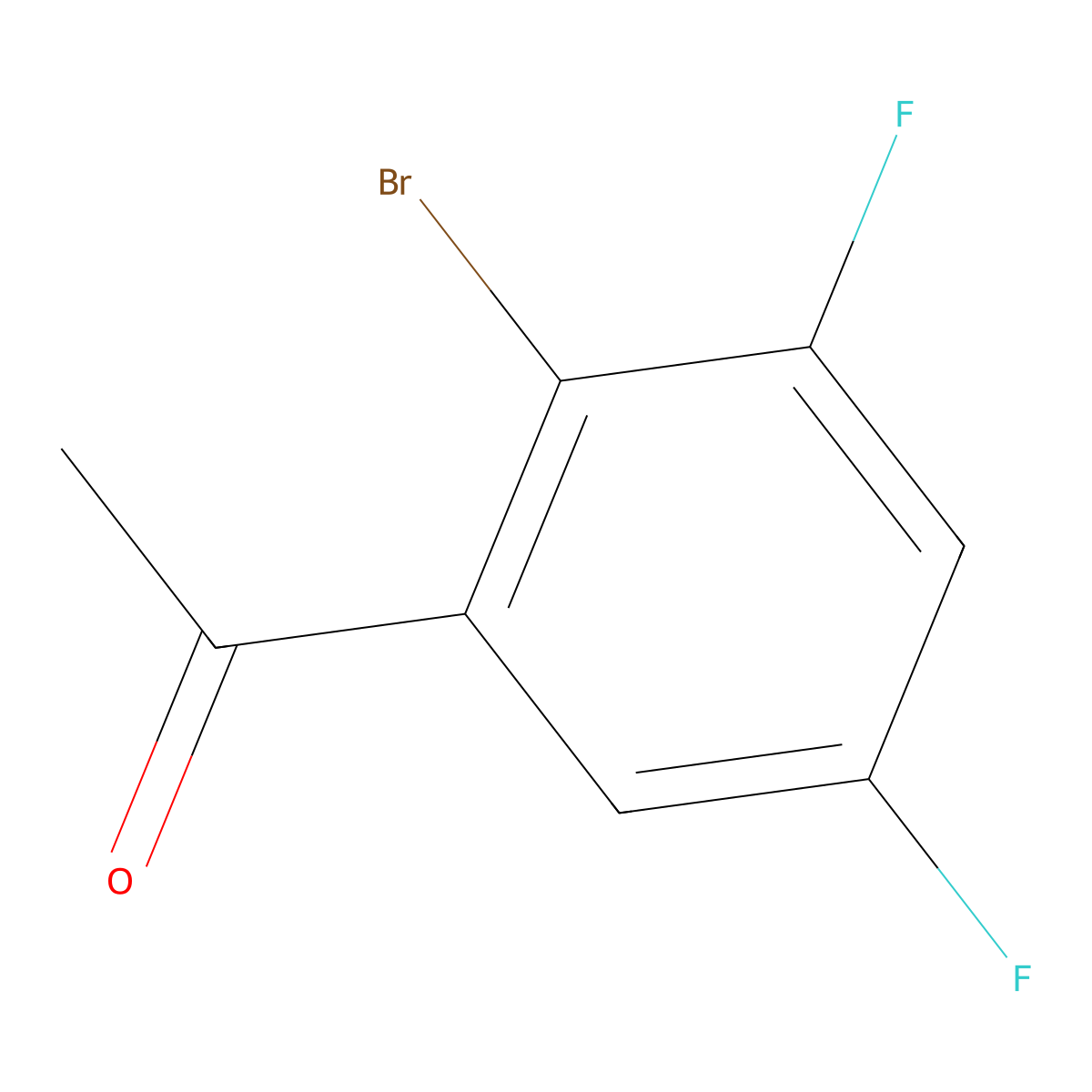 1-(2-Bromo-3,5-difluorophenyl)ethanone molecular structure, CAS 1232407-52-1