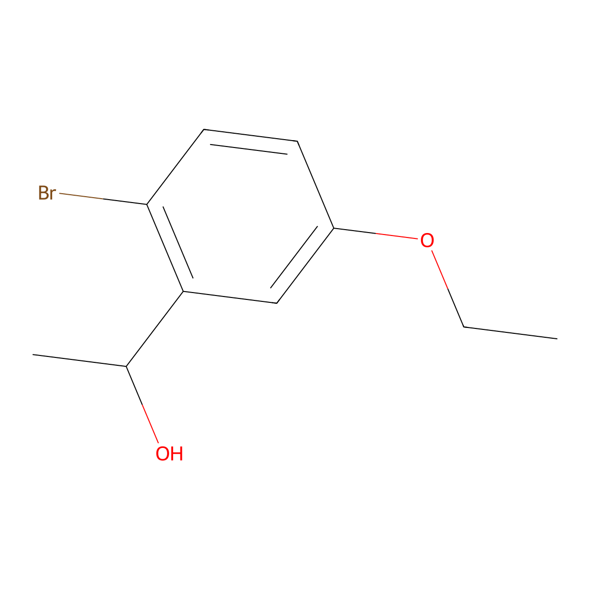 2-Bromo-5-ethoxy-alpha-methylbenzenemethanol molecular structure, CAS 1232407-55-4