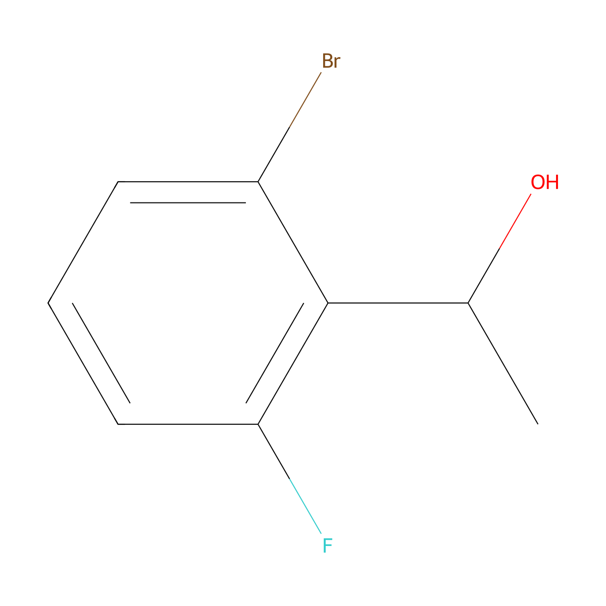 1-(2-Bromo-6-fluorophenyl)ethanol molecular structure, CAS 1232407-68-9