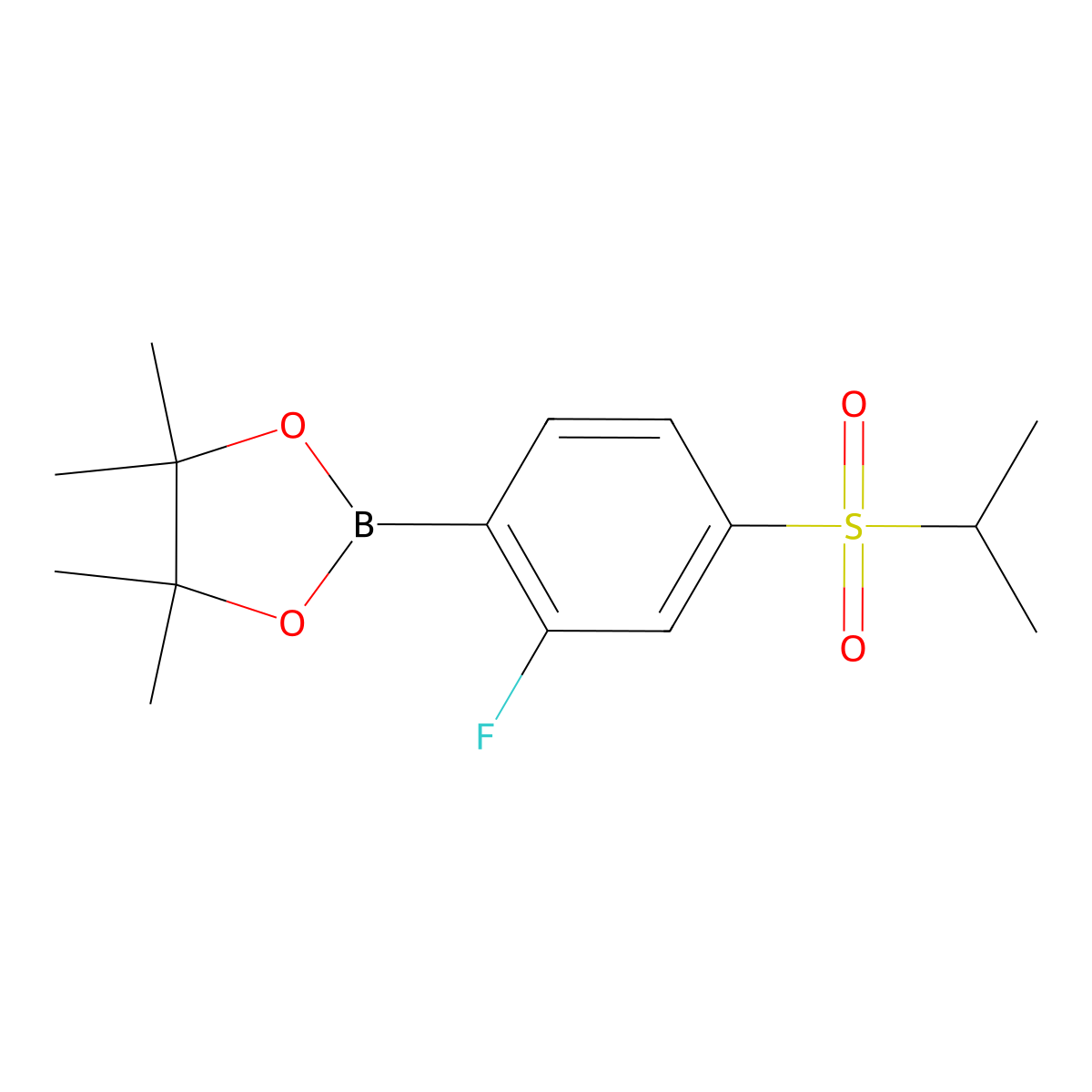 2-Fluoro-4-(isopropylsulfonyl)phenylboronic acid pinacol ester molecular structure, CAS 1232424-42-8
