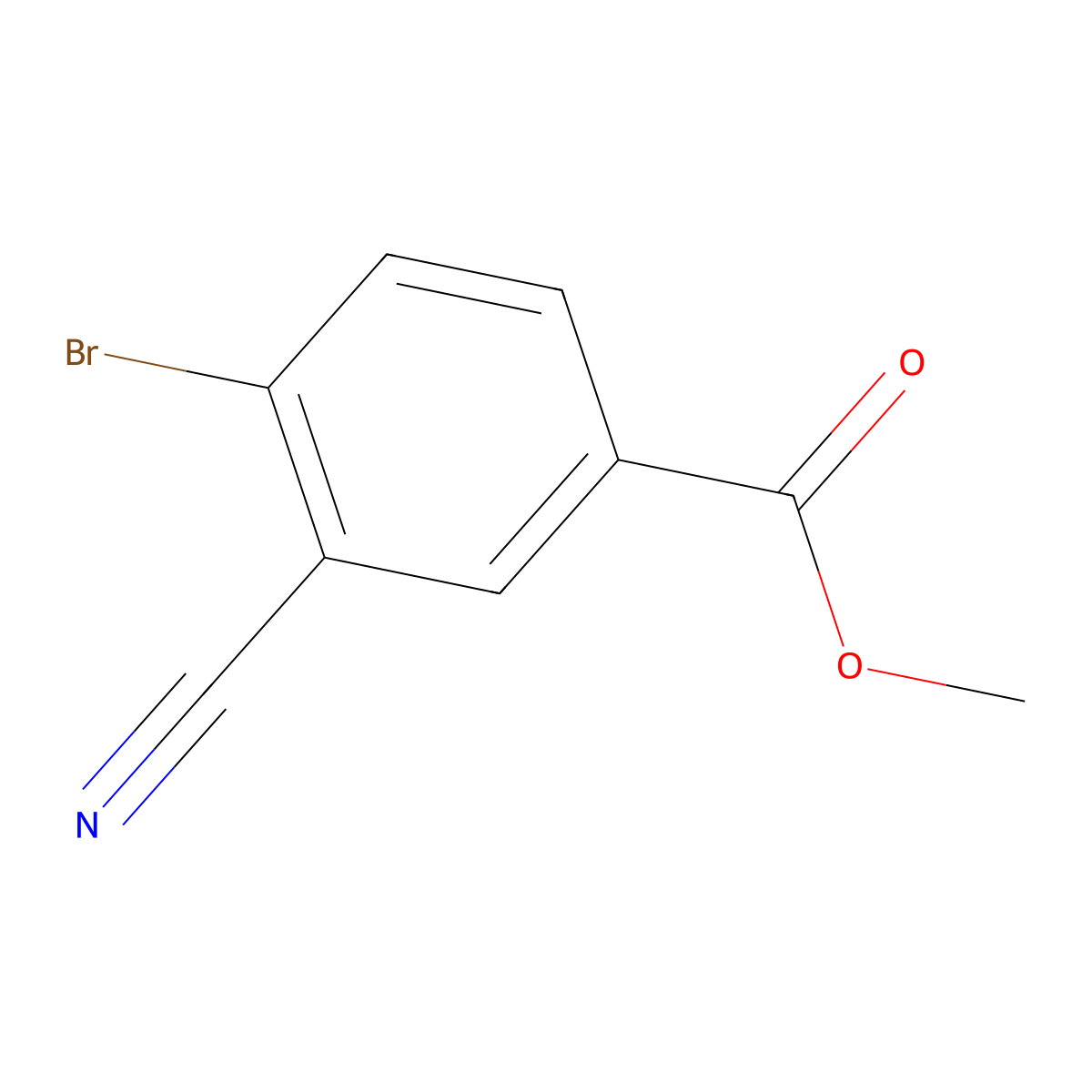 Methyl 4-bromo-3-cyanobenzoate molecular structure, CAS 1232424-44-0