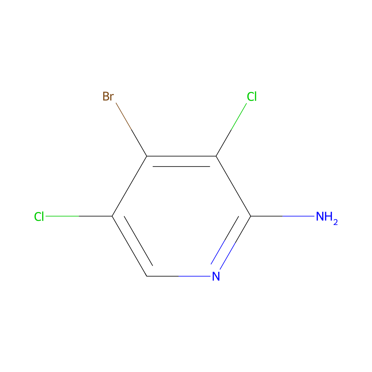 4-Bromo-3,5-dichloropyridin-2-amine molecular structure, CAS 1232430-80-6