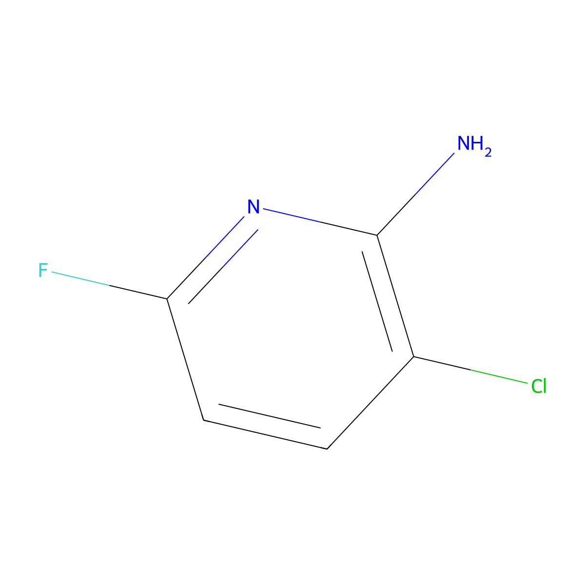 3-Chloro-6-fluoropyridin-2-amine molecular structure, CAS 1232431-23-0