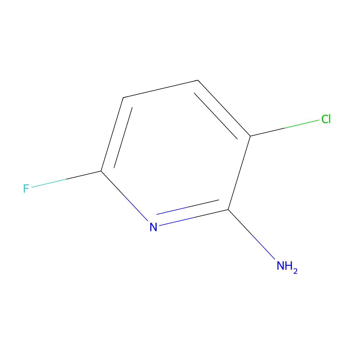 3-Chloro-6-fluoropyridin-2-amine molecular structure, CAS 1232431-23-0