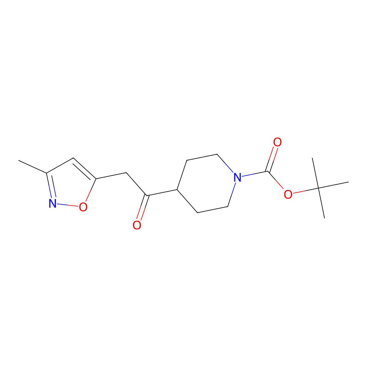 4-[2-(4-Methyl-5-isoxazolyl)-acetyl]-piperidine-1-carboxylic acid tert-butyl ester molecular structure, CAS 1232431-34-3