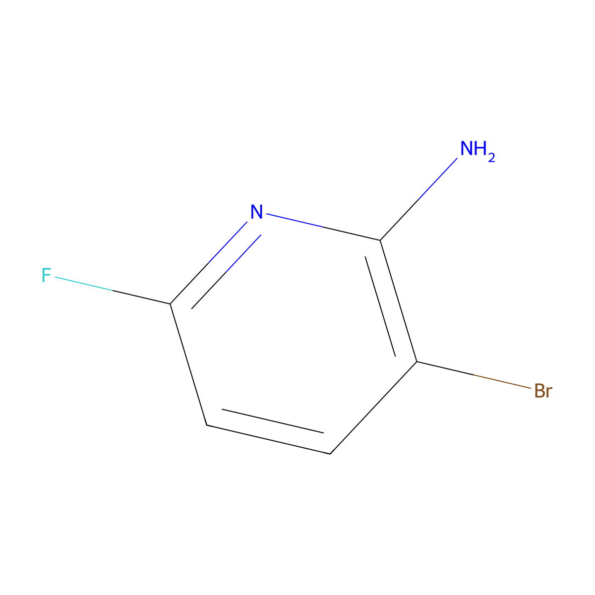 3-Bromo-6-fluoropyridin-2-amine molecular structure, CAS 1232431-41-2